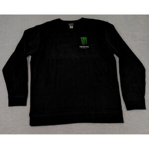 Monster Energy Drink Sweatshirt Mens XL Black Fleece Pullover Extreme Sports